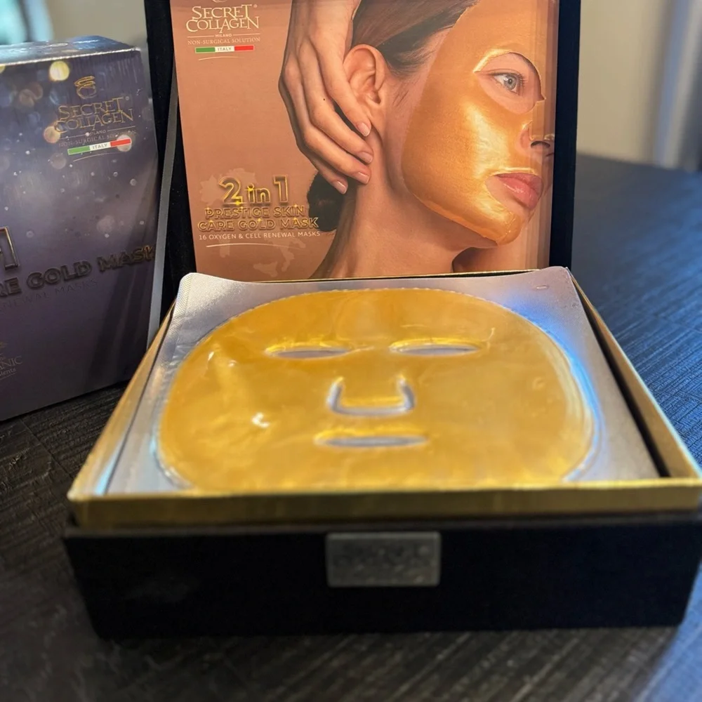 2 in 1 Prestige Skin Care Gold Mask | Oxygen Cell Renewal Masks Pack of 16